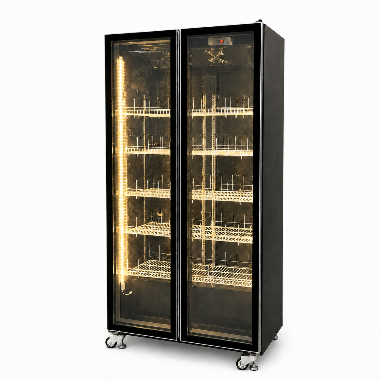 Three-door commercial beverage display cooler